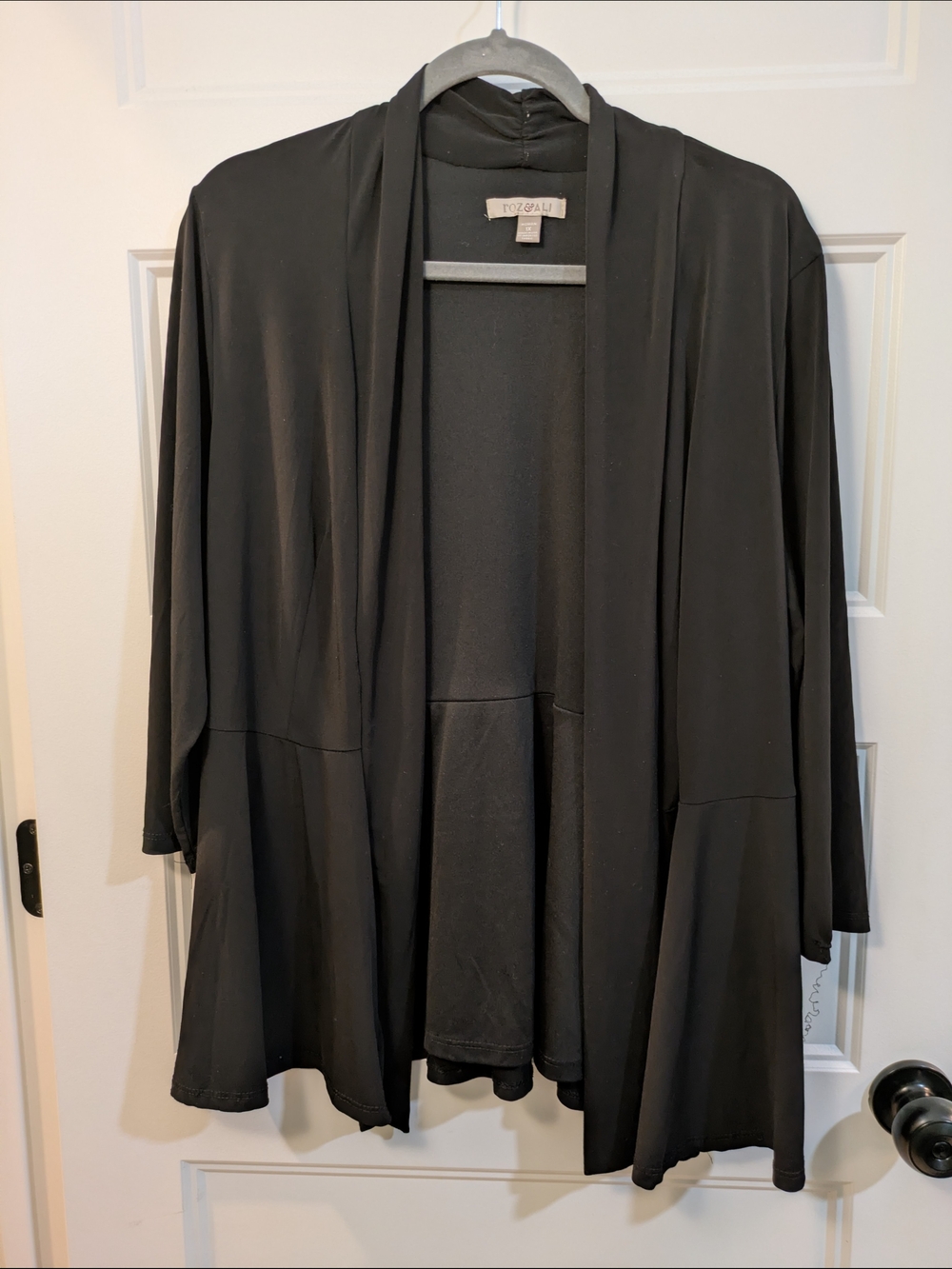 Roz & Ali Black Open-Front Cardigan